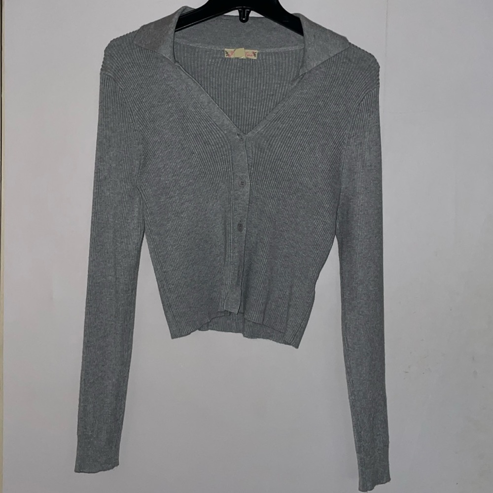 Button up sweater long sleeve